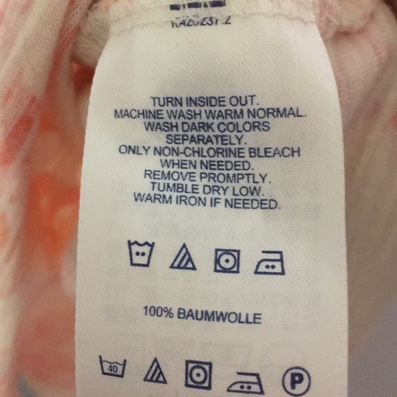 Beautiful Floral Lands End T pink/orange stretchy - Picture 4 of 5